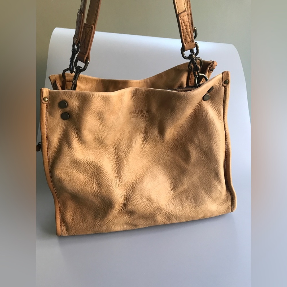 American Leather Co. Lenox Triple Entry Satchel Cafe Latte - Picture 2 of 16